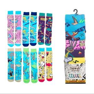 NEW Men’s Looney Tunes Casual Crew Socks 6 pair